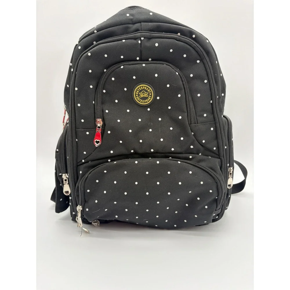 Cateepbaby Diaper Bag Backpack Women OS‎ Black Polka Dot Excellent Insulated